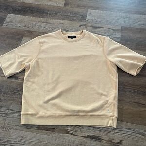 All Saints yellow fleece short sleeve crew neck M